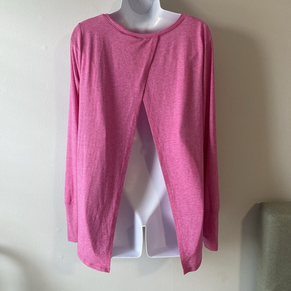⚡️Last Days! Gap Fit Active Thumb Hole Split Open Back Tie Knot Top S - Picture 4 of 10